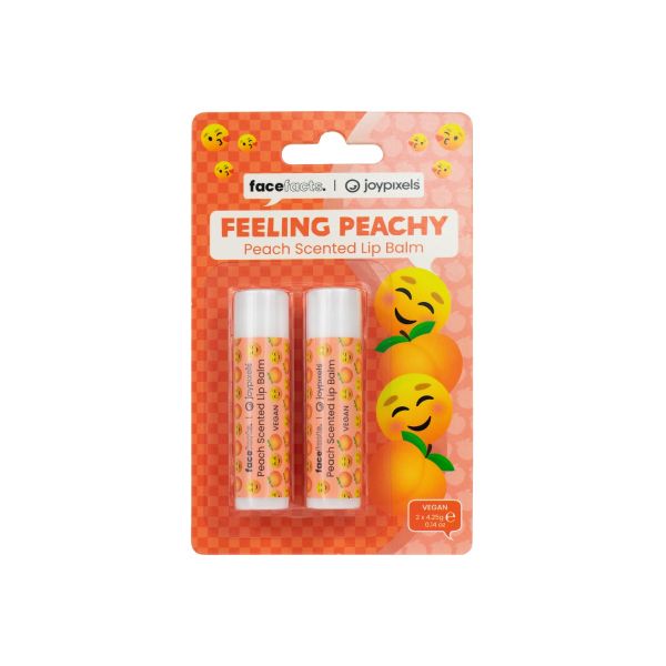 FACE FACTS JOY PIXELS LIP BALMS - FEELING PEACHY - PACK OF 2 