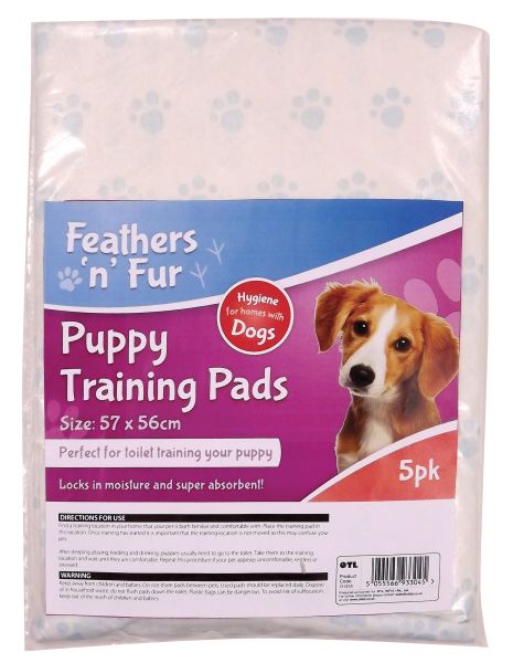 Feathers 'n' Fur Puppy Training Pads - 50 x 40cm - White - Pack of 5