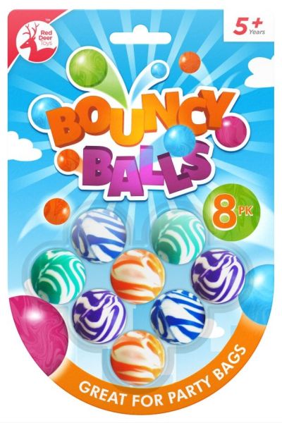 Party Bouncing Balls by Red Deer Toys - Pack of 8