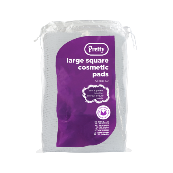 PRETTY LARGE SQUARE COSMETIC PADS - PACK OF 50