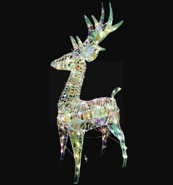 Light-Up Iridescent Reindeer - Warm White - 57cm 