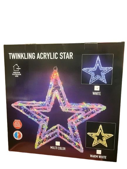 Multicolour Indoor/Outdoor Large Twinkling Acrylic Star 