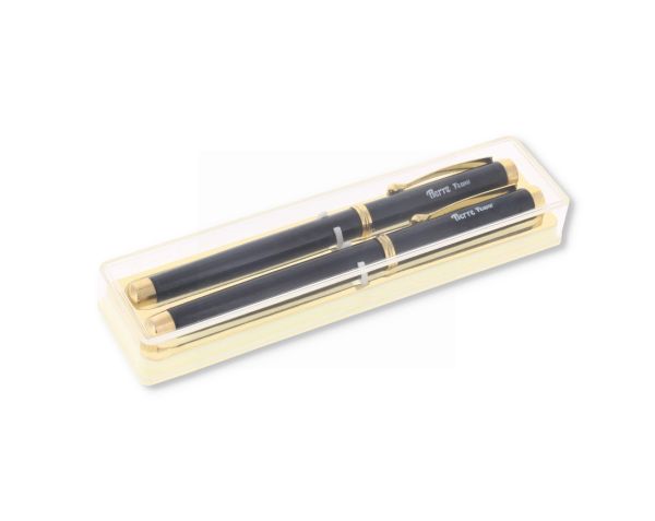 2 PACK BLACK FOUNTAIN PEN SET WITH CARTRIDGE 