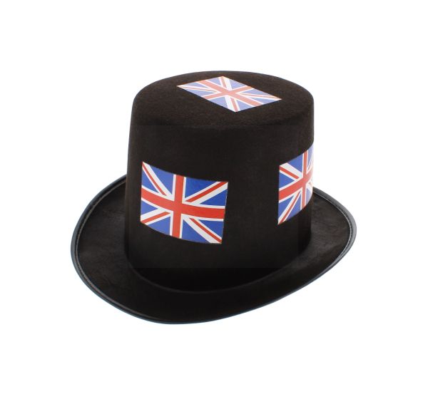 UNION JACK TOP HAT BLACK: PATRIOTIC FLAIR