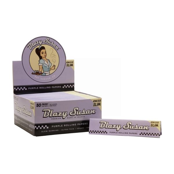 BLAZY SUSAN PURPLE ROLLING PAPERS - KING SIZE SLIM - PACK OF 50