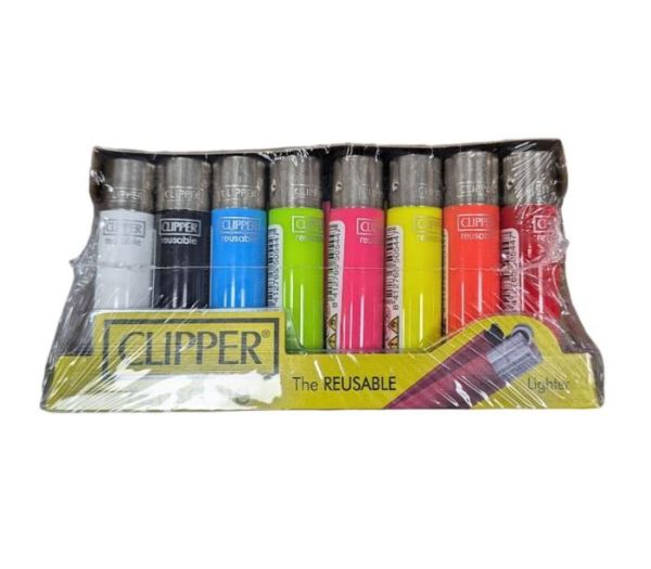 Mini Clipper Reusable Lighter - Solid Assorted Colours - Pack Of 40