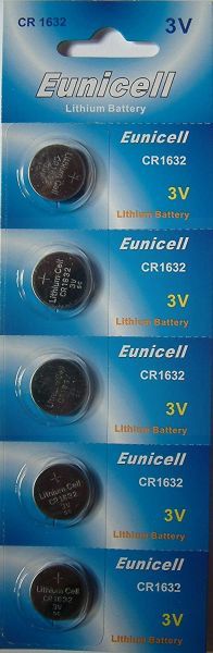 Eunicell CR1632 3V Batteries - Pack of 5