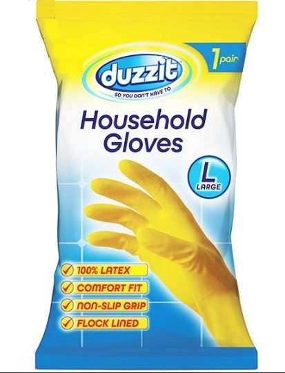 DUZZIT 1PK HOUSEHOLD GLOVES-L 