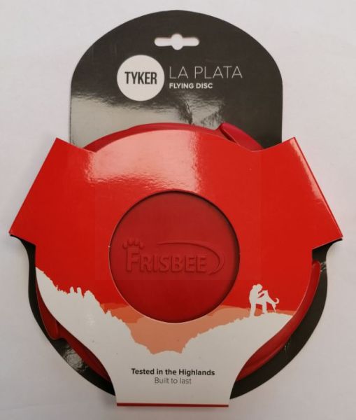 Tyker La Plata Dog Flying Disc/Frisbee - 2cm x 19cm Approx - Red