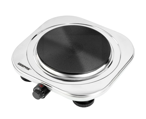 Geepas Stainless Steel Single Hot Plate - 185mm Plate - 1500W