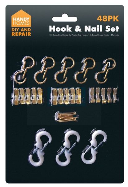 Handy Homes Hook & Nail Set - Pack Of 48