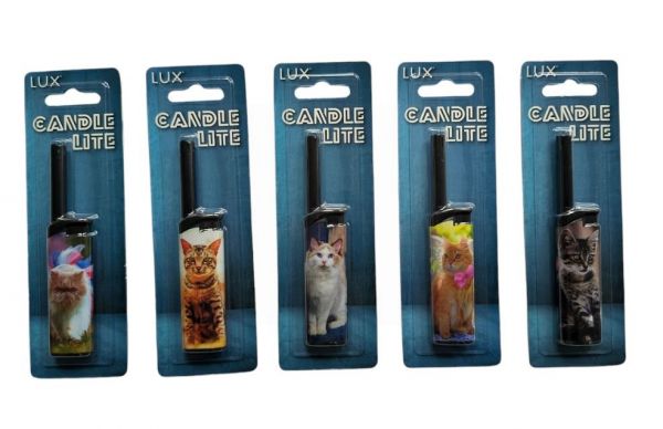 Lux Candle Lite Refillable Tube Lighter - 13cm - Assorted Designs 