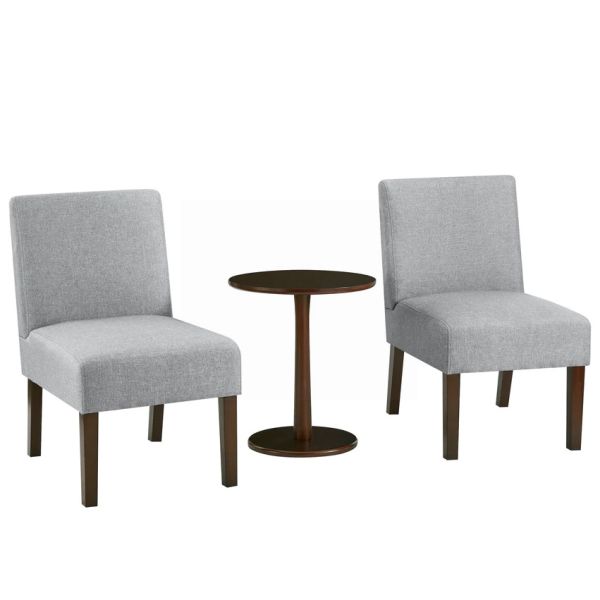 PAOLA BISTRO GREY SET 2 CHAIR & SIDE TABLE