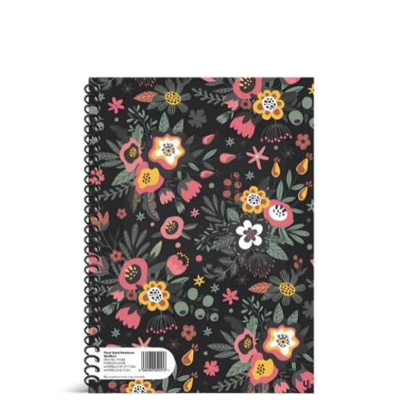 12PK FLORAL SPIRAL NOTEBOOK 20X28 CM 