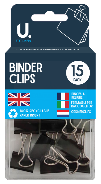 BINDER CLIPS - PACK OF 15 