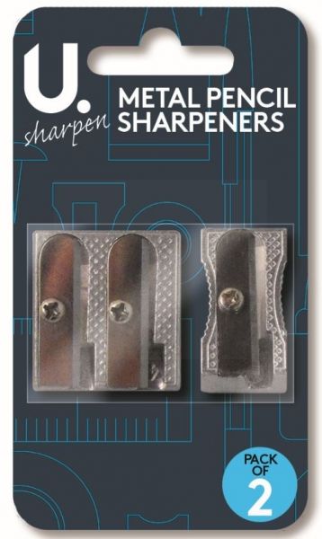 2PK METAL PENCIL SHARPENERS 