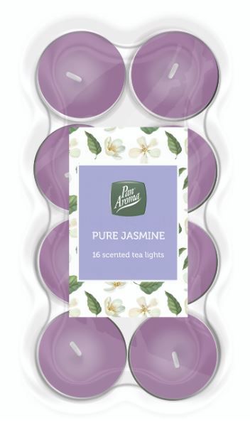 16 PK COLOUR TEA LIGHTS JASMINE 