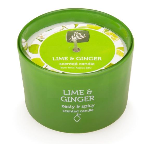 85G COLOURED JAR CANDLE-LIME & GINGER 