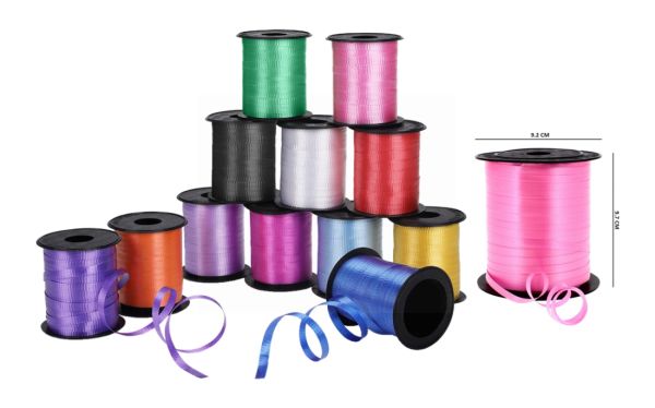 RIBBON REEL FOR BALLOONS & GIFTS 250M APPROX ASSORTED 