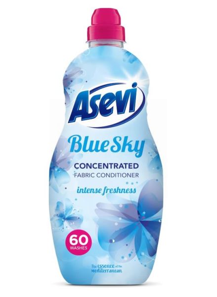 ASEVI BLUE SKY CONCENTRATED FABRIC CONDITIONER - INTENSE FRESHNESS - 1380ML - 60 WASHES - EXP:07/26