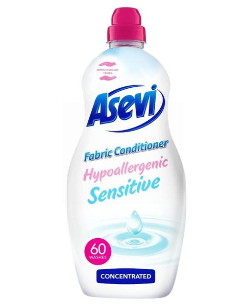 ASEVI SENSITIVE - HYPOALLERGENIC CONCENTRATED FABRIC CONDITIONER - 1380ML - 60 WASHES - EXP: 08/26 