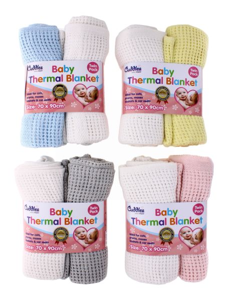 CUDDLES BABY THERMAL BLANKET TWIN PACK