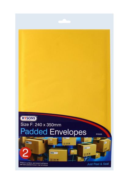 RYSONS 2 PADDED ENVELOPES SIZE F