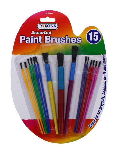 15 PC PAINT BRUSH - ASSORTED SET 