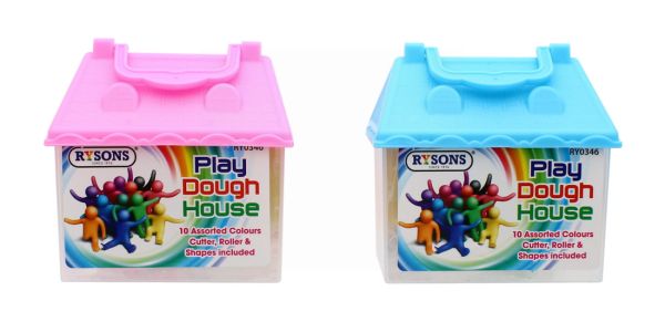 RYSONS PLAY DOUGH HOUSE 10 ASSORTED COLOURS