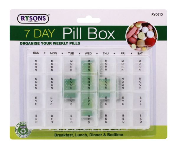 RYSONS 7 DAY WEEKLY PILL BOX