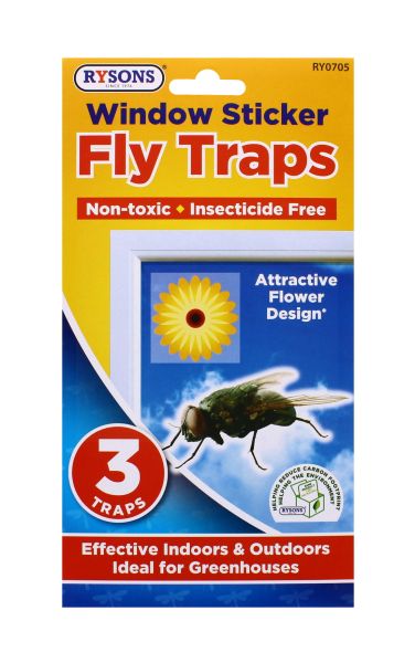 RYSONS WINDOW STICKER FLY TRAPS 3 PC