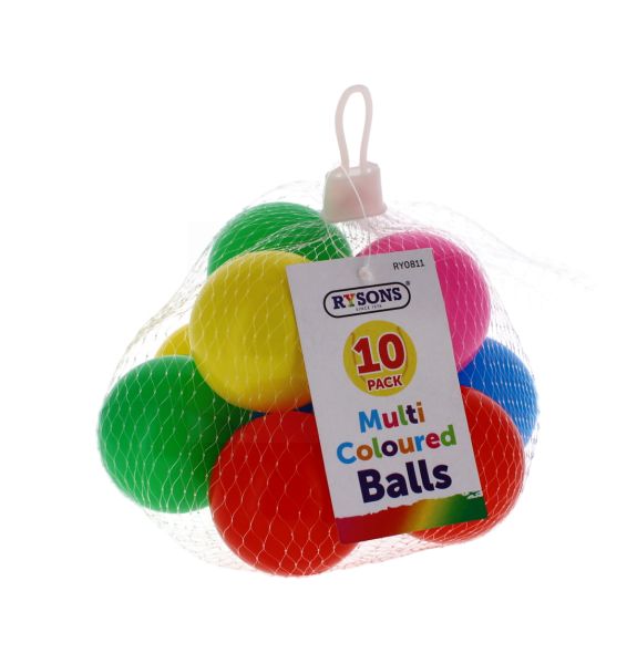 RYSONS 10 MULTI COLOURED BALLS 7CM