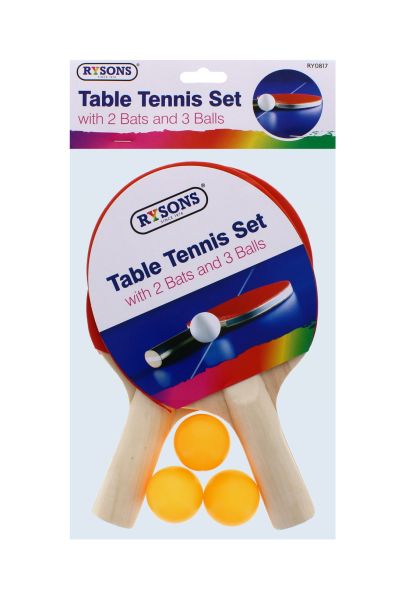 RYSONS TABLE TENNIS SET WITH 2 BATS & 3 BALLS