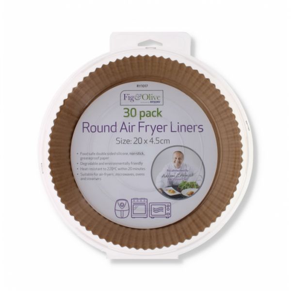 ROUND AIR FRYER LINERS - 20 x 4.5 CM - PACK OF 30