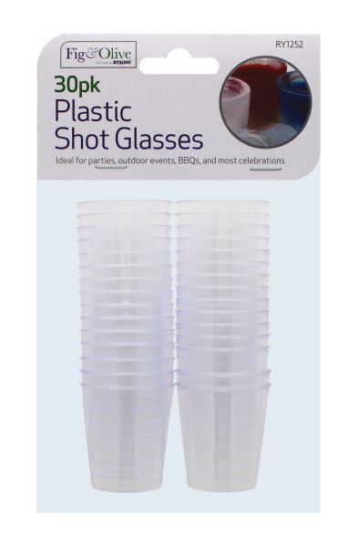 FIG & OLIVE PLASTIC SHOT GLASSES 30 PACK