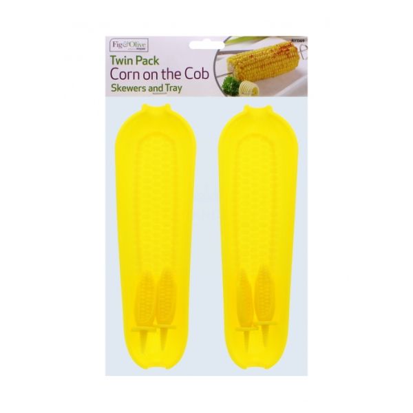 FIG & OLIVE TWIN PACK CORN-ON-THE-COB TRAY & SKEWERS