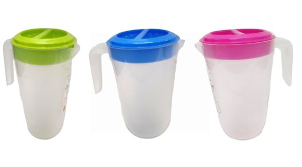 PITCHER JUG WITH LID - ASSORTED COLOURS - 2L