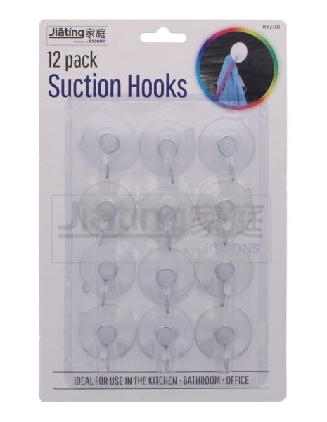 SUCTION HOOKS 12 PACK