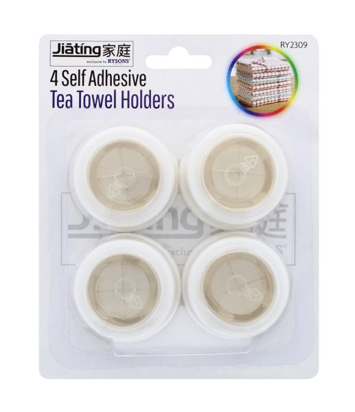 JIATING SELF ADHESIVE TEA TOWEL HOLDERS 4 PCS