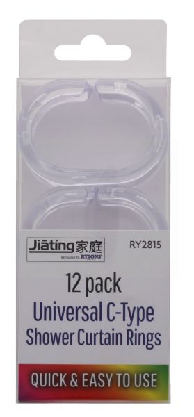 JIATING UNIVERSAL C-TYPE SHOWER CURTAIN RINGS