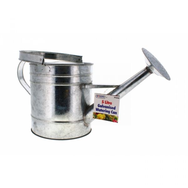 GALVANISED WATERING CAN - SILVER - 5L