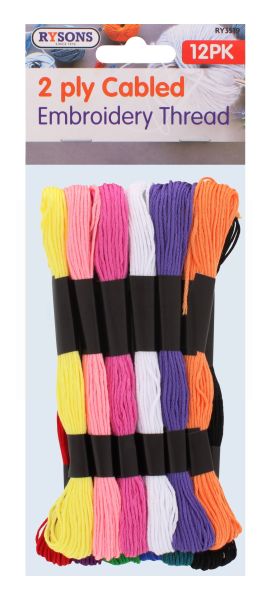 RYSONS EMBROIDERY THREAD  12 PACK