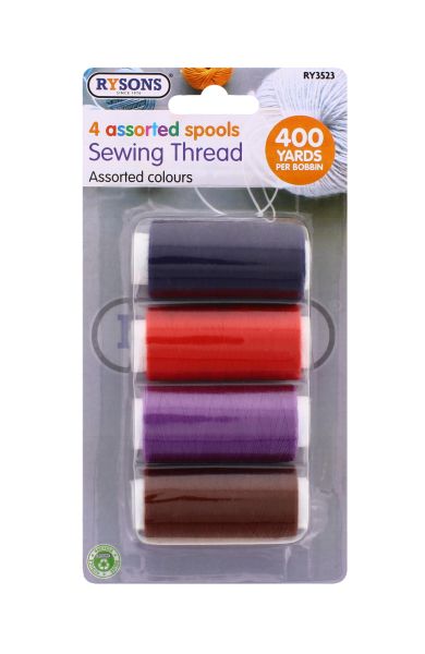 RYSONS 4 ASSORTED SPOOLS SEWING THREAD