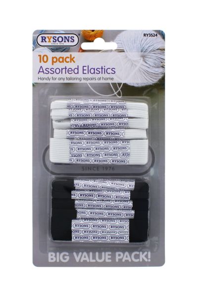 10 PC ASSORTED ELASTICS 