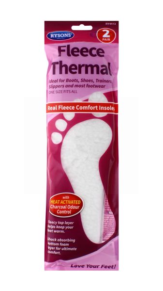 RYSONS 2 PAIRS FLEECE THERMAL INSOLES