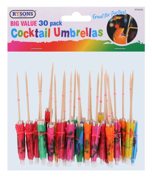 RYSONS COCKTAIL UMBRELLAS 30 PACK