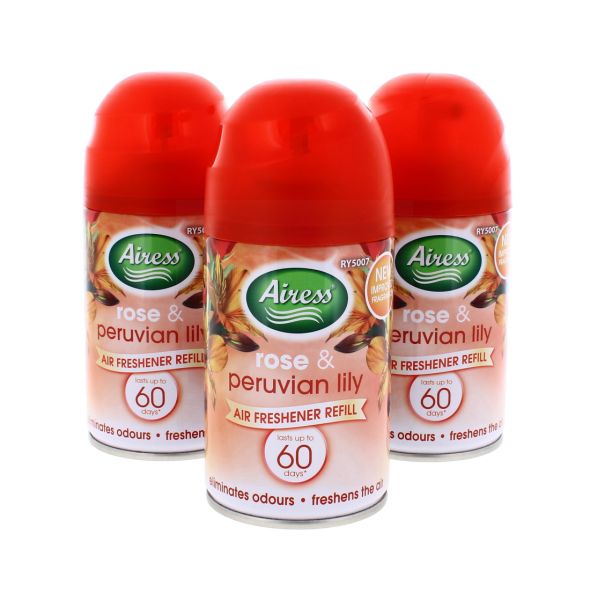 AIRESS AIR FRESHENER REFILL - ROSE & PERUVIAN LILY 250ML