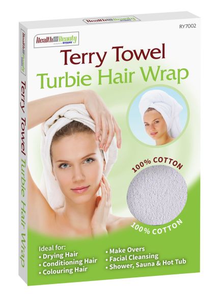 TERRY TOWELLING HAIR WRAPS ASSRORTED COLOURS