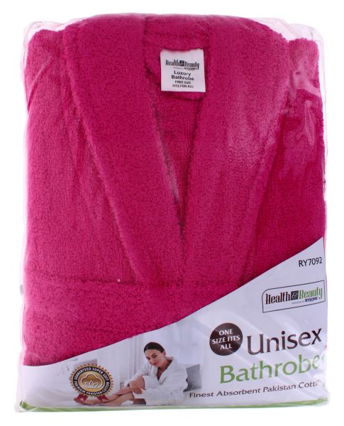 HEALTH & BEAUTY COTTON BATHROBE UNISEX FUCHSIA