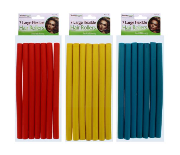 HEALTH & BEAUTY LARGE FLEXIBLE HAIR ROLLERS 7 PACK